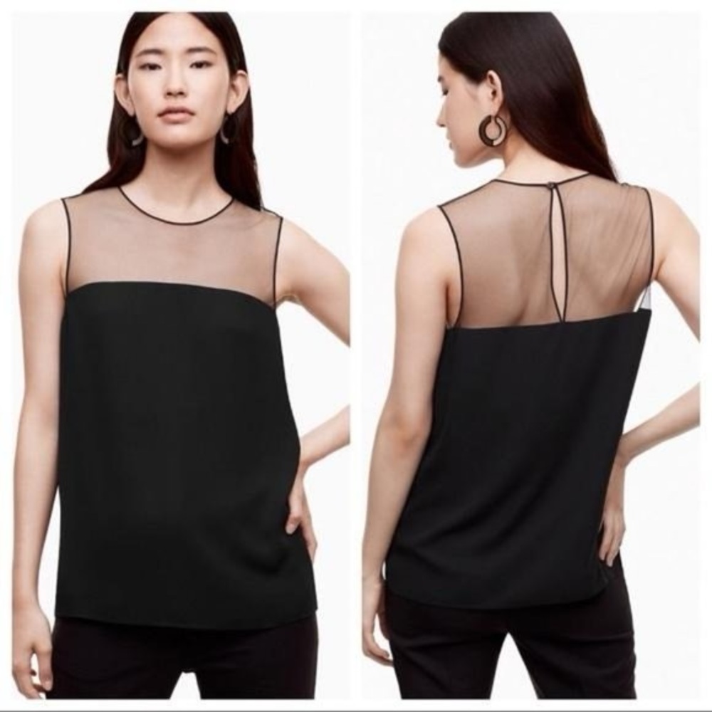 Aritzia Babaton Elegant Black Sheer Women's sleeveless Top size XS - Picture 1 of 11
